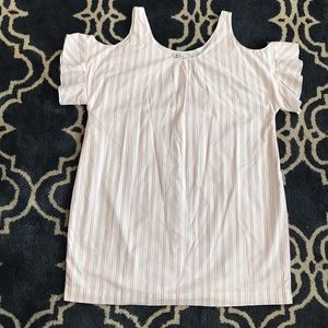 NWOT Madewell Rose Stripe Cold Shoulder Dress
